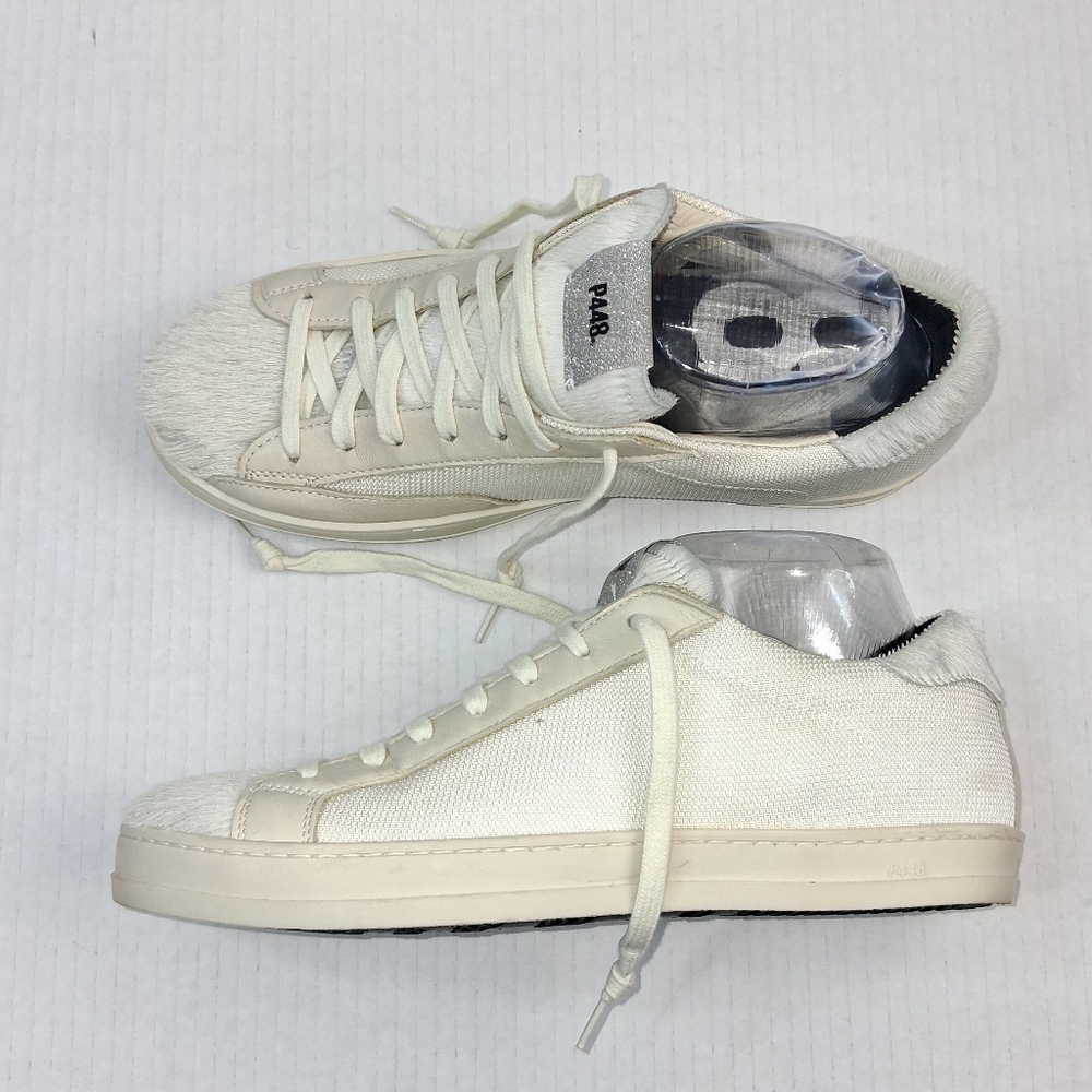 P448 John White Half Low Top Lace Up Sneakers